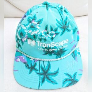 Vtg Retro Hawaiian Tropical Print Hat Cap Snapback‎